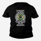 Brasilien Therapie Spruch Schwarzes Kinder Tshirt, Motiv für Brasilienfans