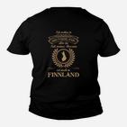 Deutsch-Finnland Herz Schwarz Kinder Tshirt, Liebesbeweis Design