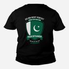 Pakistaner Stolz Kinder Tshirt, Spruch und Flagge Design - Schwarz