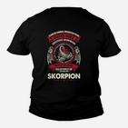 Schwarzes Kinder Tshirt mit Skorpion-Design und Spruch, Grafikshirt