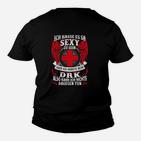 Sexy DRK Mitarbeiter Schwarzes Kinder Tshirt mit Schweizer Kreuz & Lustigem Spruch