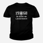 1968 Geburt von Legenden Kinder Tshirt, Schwarzes Retro Geburtstags-Kinder Tshirt mit Lorbeerkranz