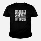 50% British 50% Deutsch Kinder Tshirt, Perfektheit Design Tee