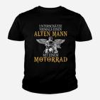 Alten Mann Motorrad Spruch Kinder Tshirt, Schwarzes Biker-Tee