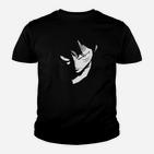 Anime-Charakter-Silhouetten Print auf klassischem Schwarz Kinder Tshirt