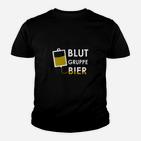 Blutgruppe Bier Herren Kinder Tshirt, Schwarz, Lustiges Party-Kinder Tshirt