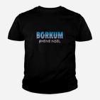 Borkum #MeineInsel Schriftzug Kinder Tshirt, Souvenir Schwarz Tee