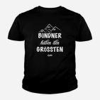 Bündner Motiv Kinder Tshirt Bündner haben den Grössten - Schwarz, Herrenmode