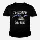 Fehmarn Ostsee Segelboot Design Kinder Tshirt, Marine Motiv in Schwarz