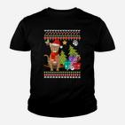 Festliches Katzen-Weihnachts-Kinder Tshirt, Ugly-Sweater-Design