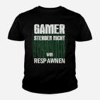 Gamer Slogan Kinder Tshirt 'Sterben Nicht, Wir Respawnen', Matrix-Code Design