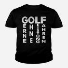 Golf Erfahrung Schwarzes Kinder Tshirt, Vertikaler Schriftzug Design