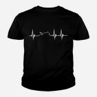 Herren Kinder Tshirt mit EKG-Herzschlag-Design in Schwarz, Mode für Mediziner