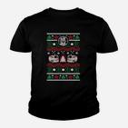 Herren Weihnachts-Ugly-Sweater-Design Kinder Tshirt in Schwarz, Lustiges Festliches Tee