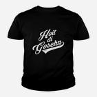 Hoit di Goschn Schwarzes Kinder Tshirt, Retro Schriftstil Tee