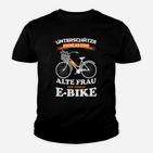 Humorvolles E-Bike Kinder Tshirt Alte Frau Power, Lustiges Radfahrer Kinder Tshirt