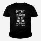 Humorvolles Franken Kinder Tshirt, Bayern Wahnsinn Spruch