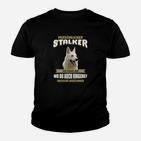 Hund Persönlicher Stalker Schwarzes Kinder Tshirt, Lustige Spruchbekleidung