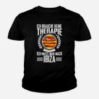 Ibiza Urlaub Liebhaber Kinder Tshirt, Schwarzes mit Lustigem Spruch & Spanien Emblem