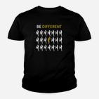 Inspirierendes Be Different Motiv-Kinder Tshirt, Einzigartigkeit in Schwarz