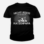 Katzenpapa Kinder Tshirt Schwarz mit Lustigem Spruch, Geschenk für Katzenbesitzer