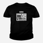 KORG Synthesizer Design Kinder Tshirt für Herren, Schwarz