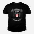 Kroatisches Schachbrettmuster Kinder Tshirt, Heimatliebe Schwarzes Tee