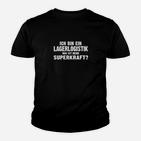Lagerlogistik Superkraft Schwarzes Kinder Tshirt für Männer, Lustiges Lagerarbeiter Tee