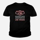 Las Vegas Therapie Spruch Schwarzes Kinder Tshirt, Humorvolles Design für Reisende