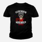 Legendäres November-Skull Kinder Tshirt, Grafikdesign für Geburtstage