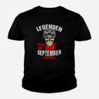 Legenden Geboren im September Kinder Tshirt, Herren mit Totenkopf-Design