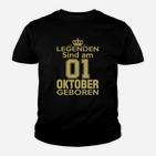 Legenden Sind Am 01 Oktober Geboren Kinder T-Shirt