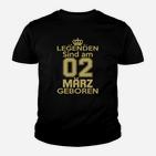 Legenden Sind Am 02 März Geboren Kinder T-Shirt