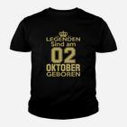 Legenden Sind Am 02 Oktober Geboren Kinder T-Shirt