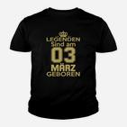 Legenden Sind Am 03 März Geboren Kinder T-Shirt