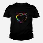 LGBTQA+ Herren Kinder Tshirt, Regenbogen-Herz & Einfache Frau Motiv in Schwarz