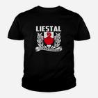 Liestal Adler Motiv Kinder Tshirt - Schwarzes Herrenshirt mit Stadtwappen