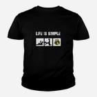 Life is Simple - Angeln & Baggerfahren Motiv Kinder Tshirt