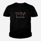 Lustiges Herren Kinder Tshirt Wein-Therapie My Group Therapy mit Weingläsern