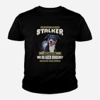 Lustiges Hunde-Stalker Kinder Tshirt, Border-Collie Persönlicher Stalker