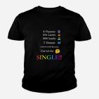Lustiges Single-Status Kinder Tshirt mit Weltstatistik-Design für Singles