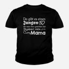 Mama Herz-Jungen Schwarzes Kinder Tshirt, Liebevolles Mutter-Sohn Design