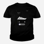 Maritimes Kinder Tshirt für Herren mit elegantem Yacht-Design – Schwarz