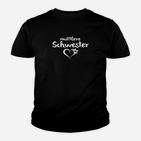 Mittlere Schwester Kinder Tshirt, Herz & Sterne, Schwarz