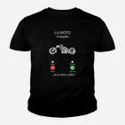 Motorrad-Kinder Tshirt Schwarz, Französischer Spruch & Ampel-Design