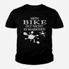 Motorradfahrer-Kinder Tshirt Mein Bike ölt nicht, Humorvolles Schwarz-Tee