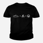 Mountainbike Glücksgleichung Schwarzes Kinder Tshirt, Radfahrer-Outfit