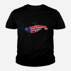 Norwegischer Flaggenfisch Schwarzes Kinder Tshirt, Spezielles Design Tee