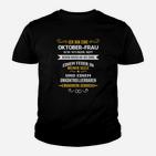 Oktober-Frau Geburtstag Kinder Tshirt, Spruch mit Feuerseele & Wortgewand