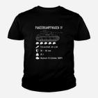 Panzerkampfwagen IV Technik Kinder Tshirt für Herren, Schwarz mit Daten-Design